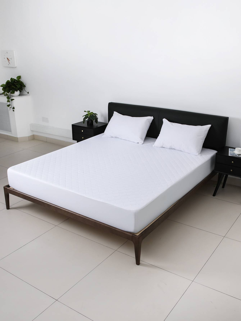 1pc Mattress Cover,100% Waterproof Microfiber - Soft, Breathable And Allergy-resistant - Deep Pocket Diamond Check Embossed Mattress Cover_voghion.com