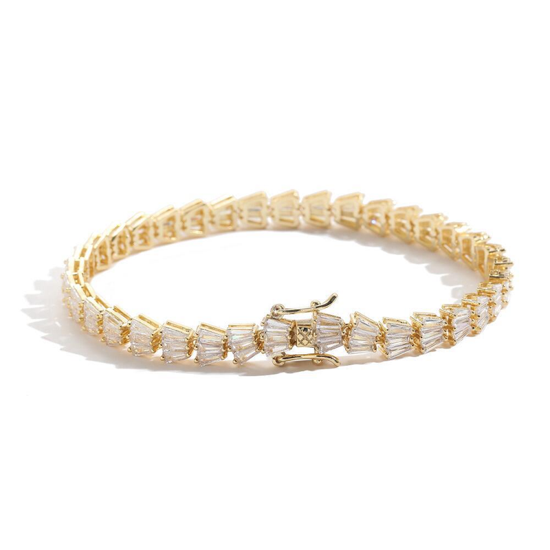 Damen Step Square Kupfer Intarsien Zirkon Hip Hop Armband Tennis Kette Hand Schmuck voller Dias_voghion.com