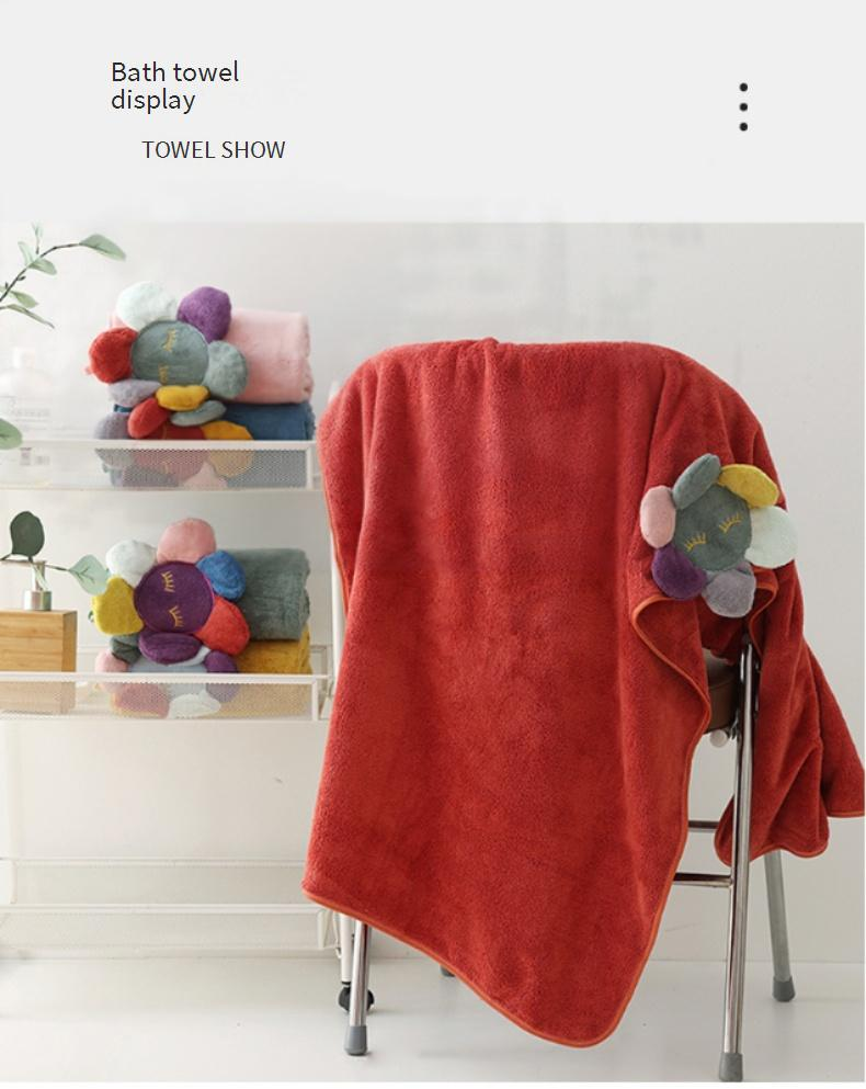 Premium Cartoon Coral Fleece Bath Towel - Ultra Soft & Absorbent (Extra Thick Home Use Super Cozy)_voghion.com