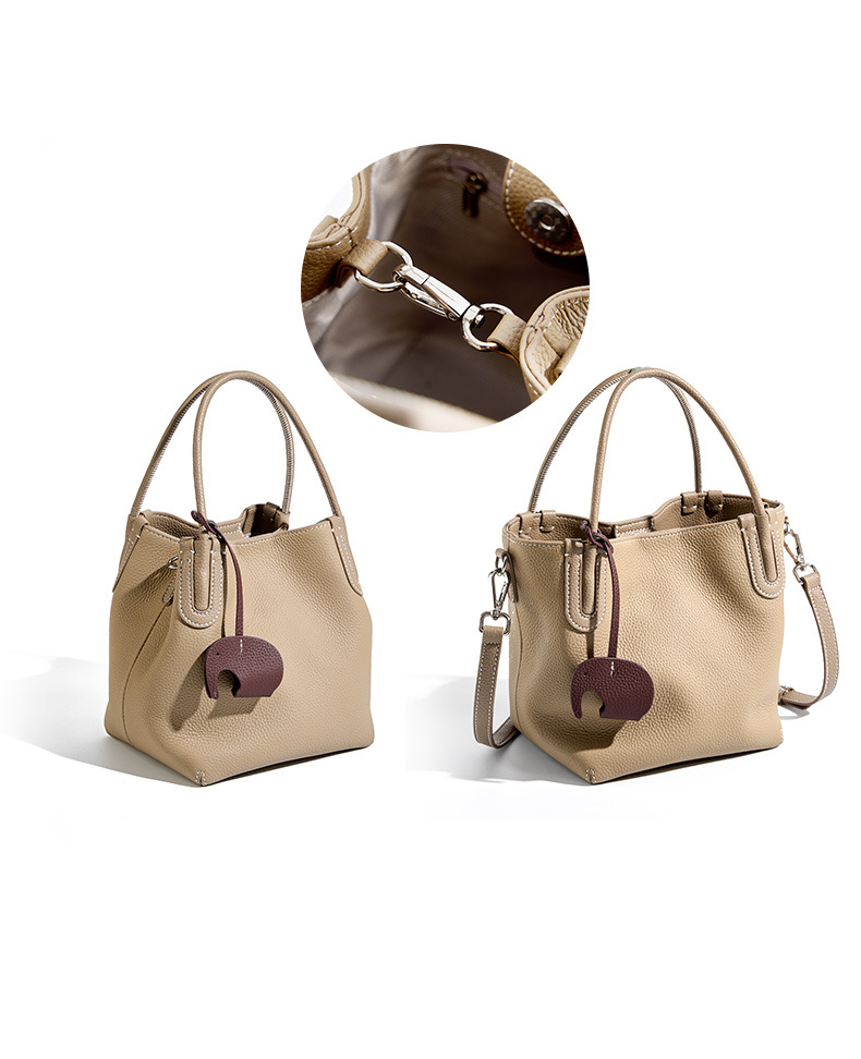 Sommermode Echtleder Eimer Tasche Nische Erste Schicht Rindsleder Retro Eine Schulter Crossbody Handheld Gemüse Korb Tasche_voghion.com