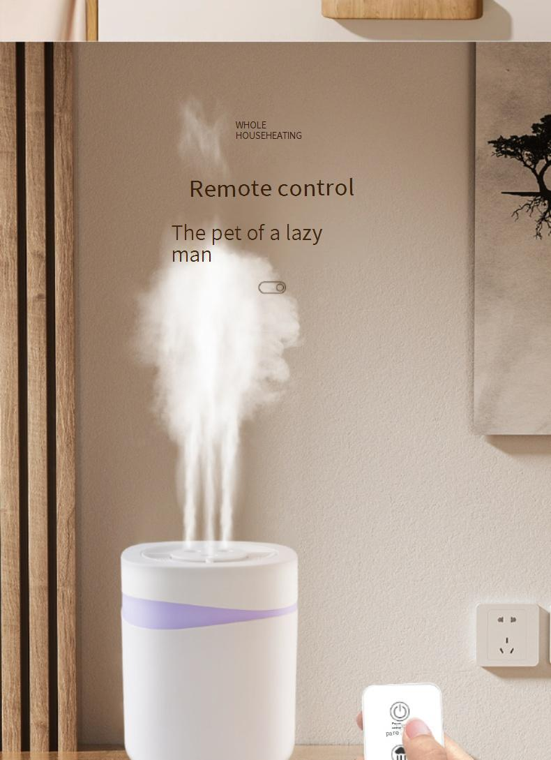 Umidificatore multifunzionale con luce notturna e telecomando, grande capacità 6L, 3 ugelli, nebulizzatore ultrasonico silenzioso, diffusore di aromaterapia per la casa_voghion.com