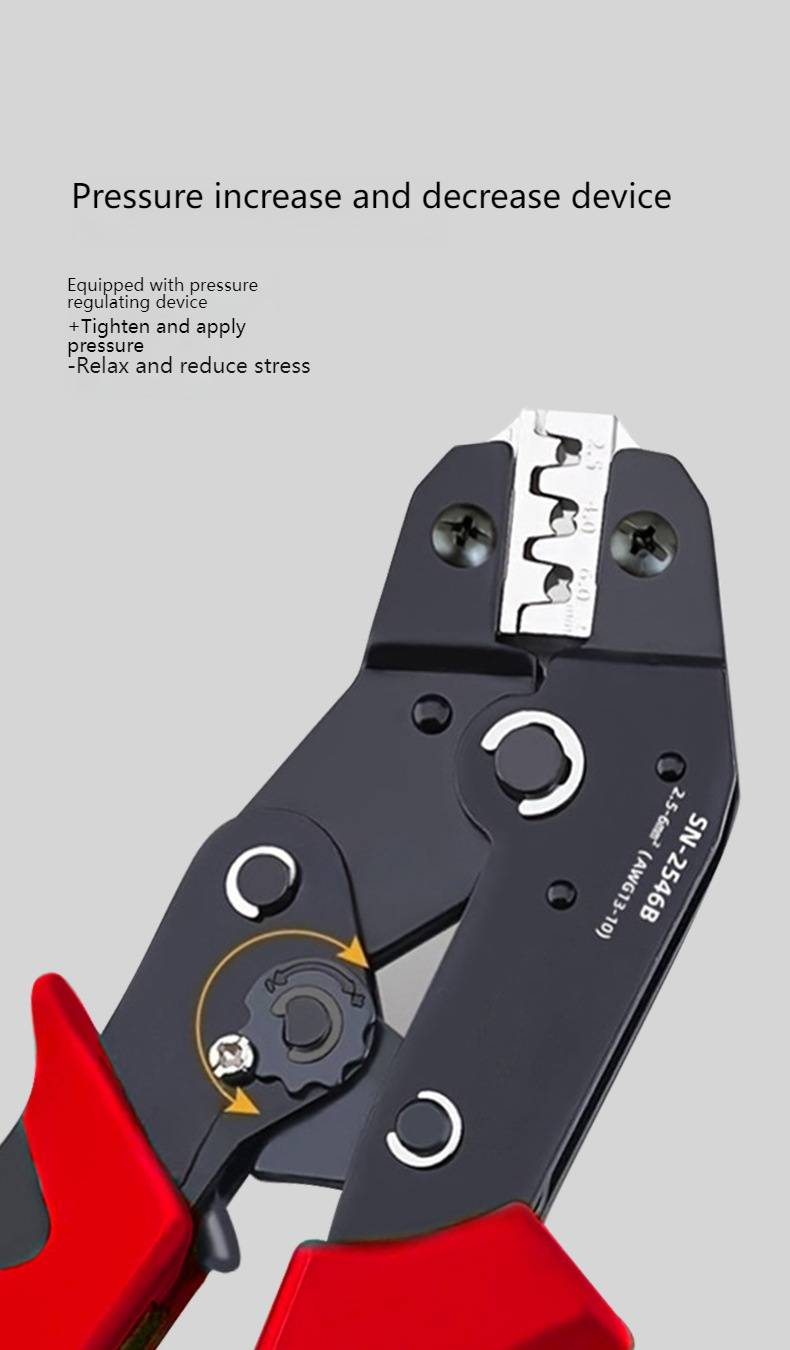Professional Ratcheting Crimping Tool For Electrical Wiring - High Carbon Steel Jaws, Ergonomic Handle For Copper Terminal Connectors_voghion.com