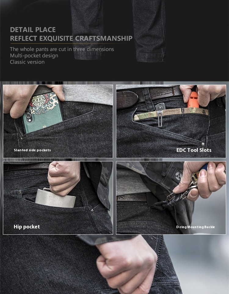 Tactical Pants For Men - Durable Multi-Pocket Stretch Denim Work Pants For Outdoor, Military, And Workwear_voghion.com