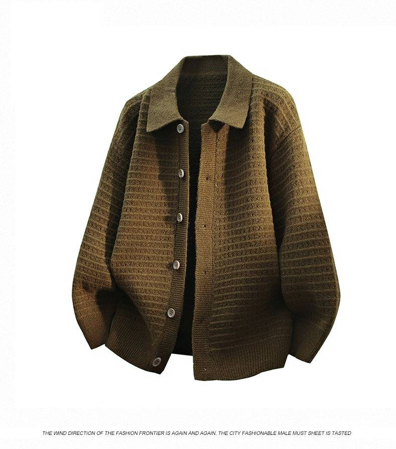 Men's Casual Knit Sweater Oversized Fit Round Neck Long Sleeve Pullover Soft Breathable For Autumn Winter_voghion.com
