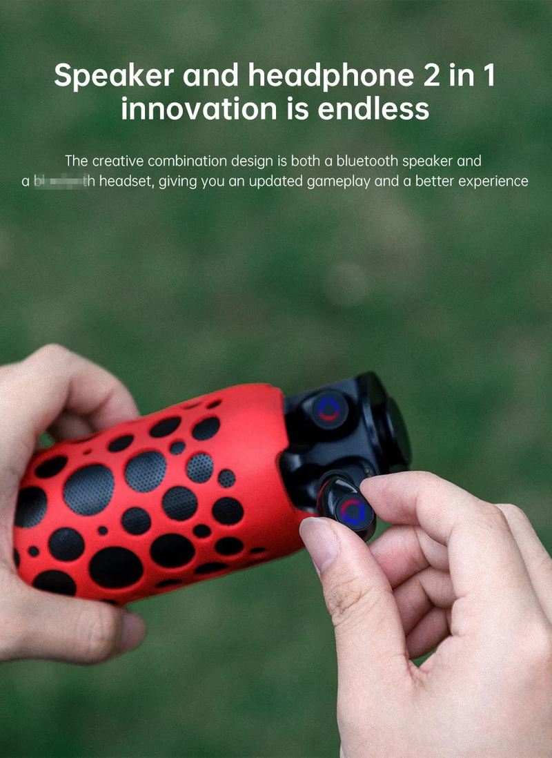 2 in1 Bluetooth Speaker and In Ear Earbuds Outdoor Tws Wireless Headset_voghion.com