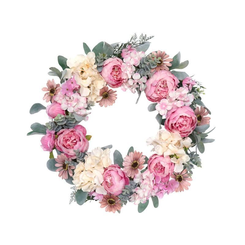 Feestbenodigdheden Lente en zomer Kunstmatige krans Bruiloft Festival Ins Stijl High End Decoratie Simulatie Krans Voordeur Thuis Deur Hangend_voghion.com