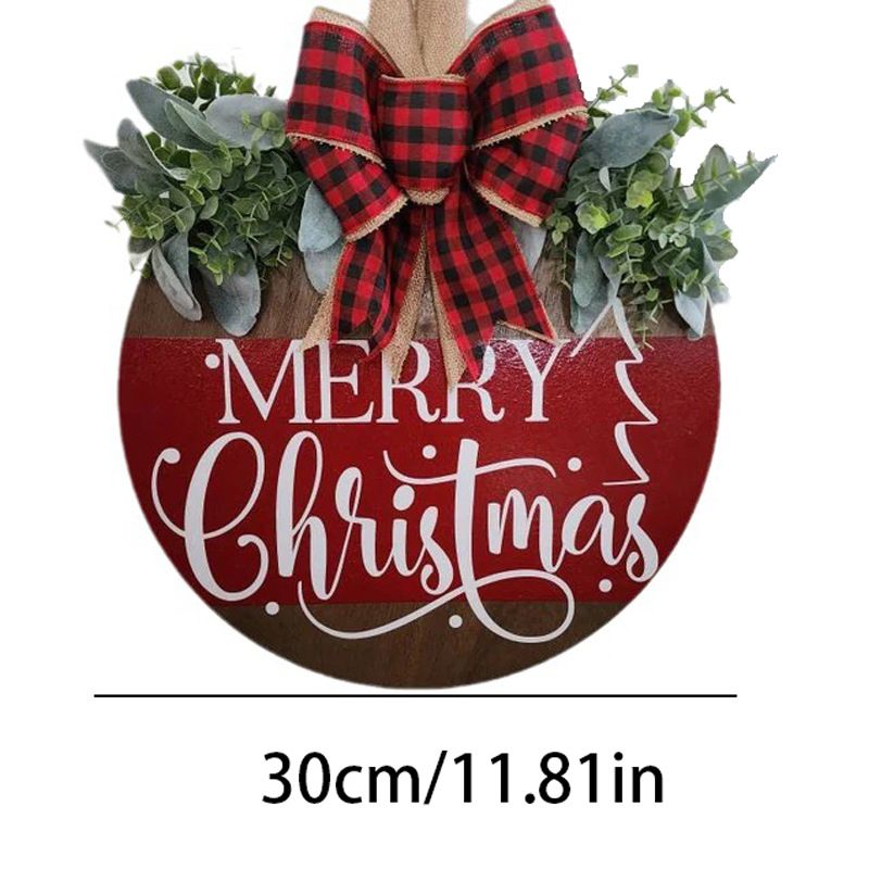 Grenzüberschreitende Weihnachts-Holzanhänger mit Anhänger für Garten, Hof, Tür, Hintergrund, Wanddekoration, Fenster, Wandbehang, neue Weihnachtsgirlande_voghion.com