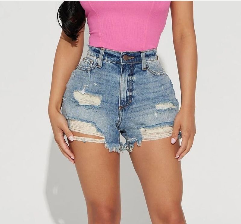 Damenbekleidung Retro zerrissene Jeansshorts_voghion.com