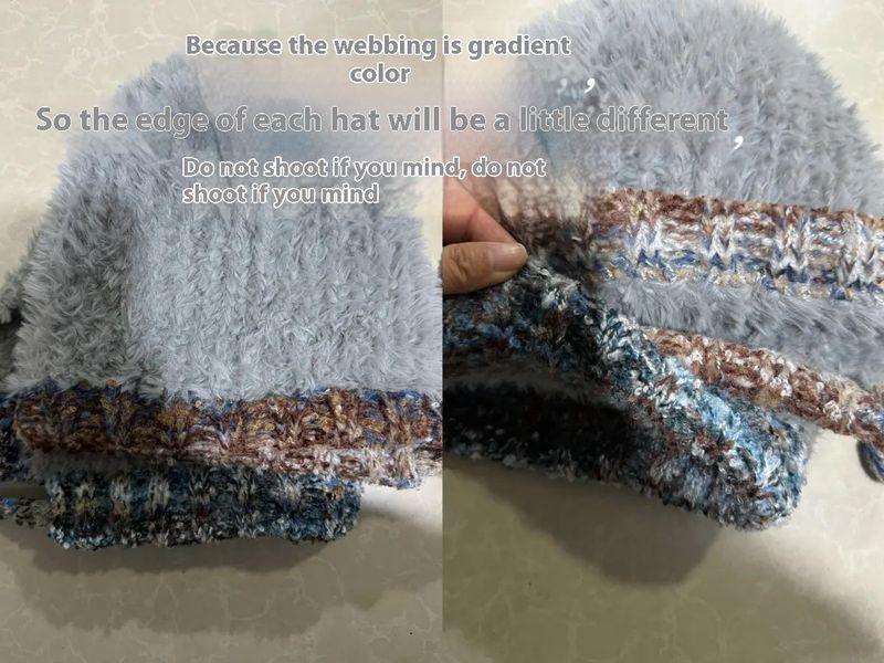 2024 Nuovo cappello lavorato a maglia con testa grande fatto a mano per bambini autunno e inverno, cappello lavorato a maglia con protezione per le orecchie caldo e spesso, mostra le dimensioni del viso_voghion.com