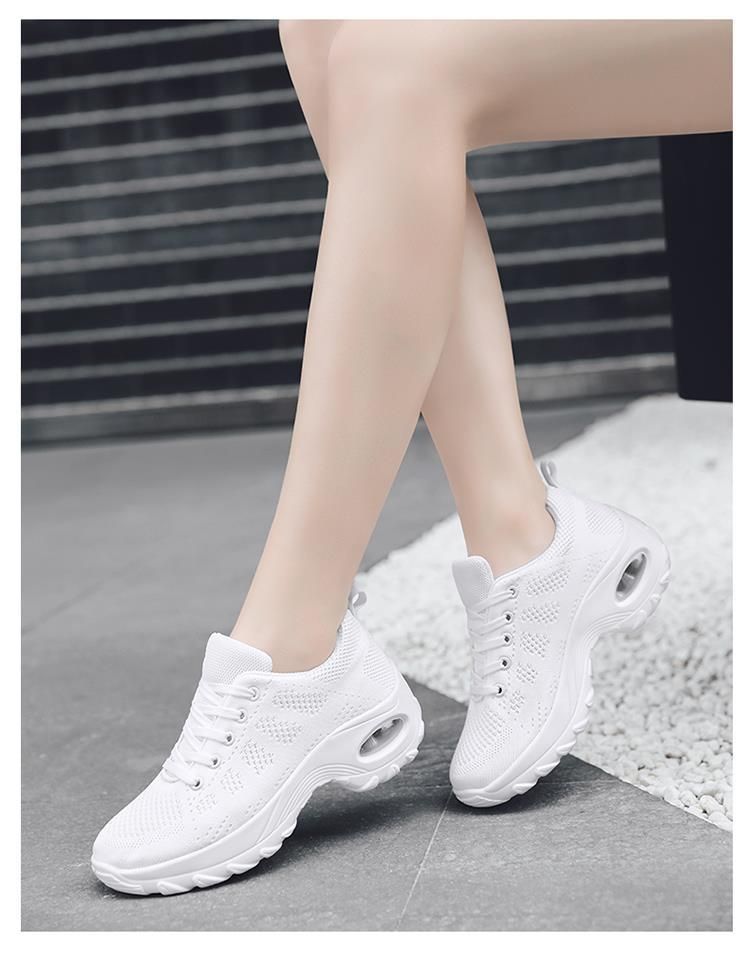 Sports women's shoes, summer breathable mesh surface, white lightweight soft sole, student leisure travel running shoes_voghion.com