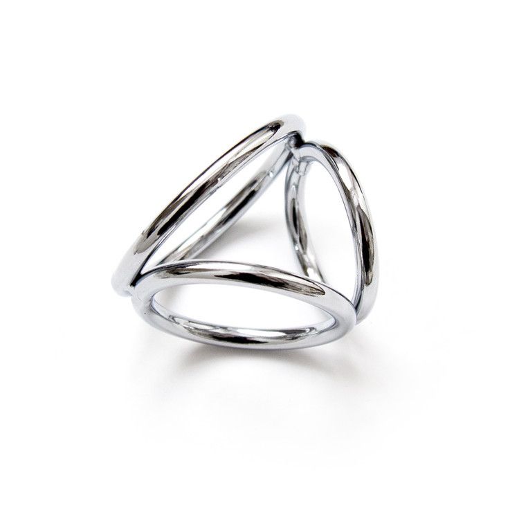 BDSM Nerūdijančio plieno metalinis žiedas Geležinis žiedas Keturių žiedų žiedas Prailginimo žiedas Kiaušinio formos surišimo žiedas Erekcijos kapšelio žiedas_voghion.com