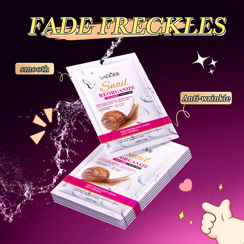 Volle englische Schneckenmaske 25g SADOER Collagen Hydrating Moisturizing Sheet Pack_voghion.com