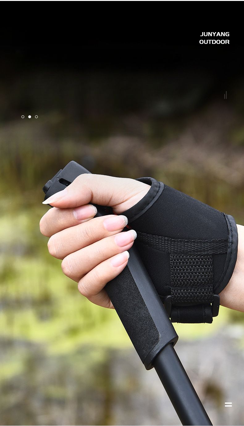 Two-Section Aluminum Alloy Double Board Snow Cane Multi-Functional Ski Portable Climbing Shock-Absorbing Walking Stick_voghion.com