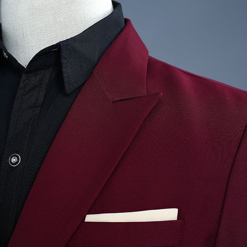 CT Men's Formal Set Burgundy Double Row Gold Buttons Suit Party Performance Host Singer Annual Meeting Costume Studio_voghion.com
