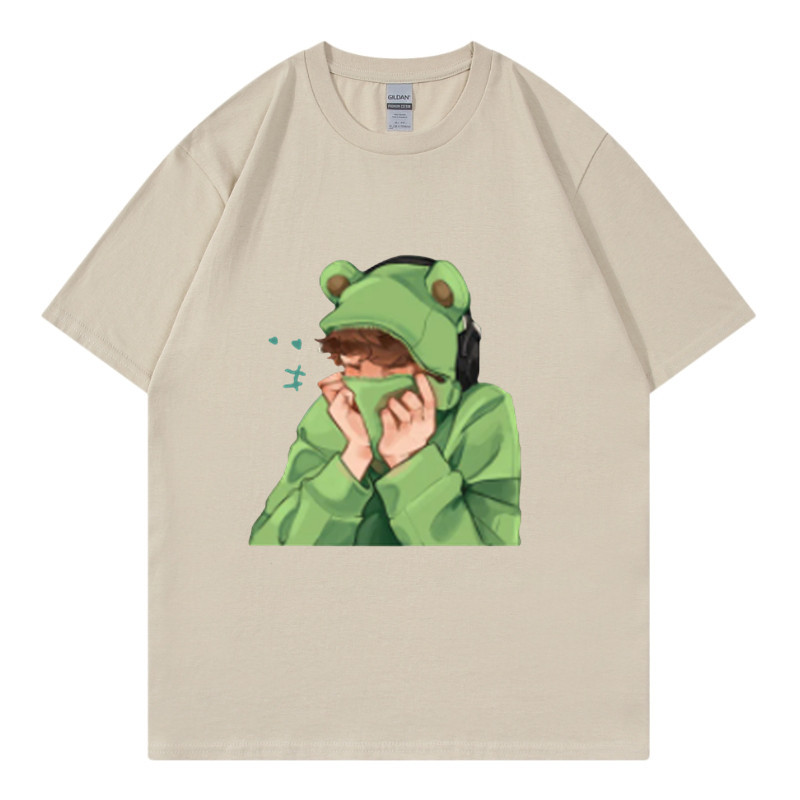 Άνοιξη και καλοκαίρι, ανδρικό και γυναικείο casual φαρδύ μπλουζάκι με κοντομάνικο σχέδιο και στάμπα με κινούμενα σχέδια και χαριτωμένα κατοικίδια_voghion.com