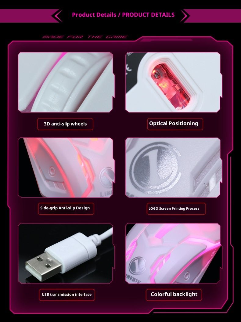 Digitex Digitex Limei S1 Luminous USB Office Wired Gaming Mouse_voghion.com