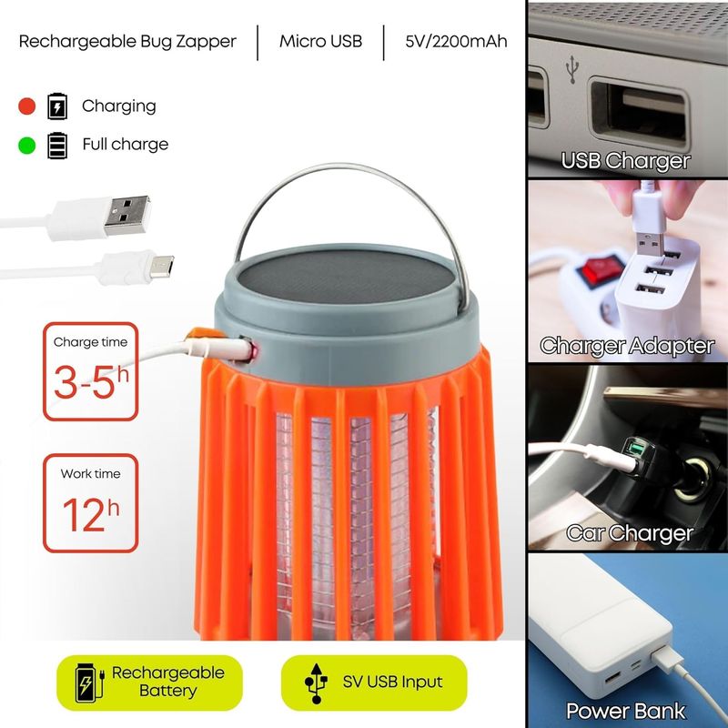 Solar Bug Zapper Pro | Outdoor Waterproof | Indoor Buzz Blast | Light Flasher_voghion.com