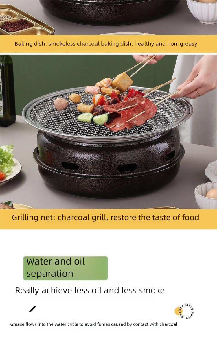 Kommerzieller Holzkohle-Fleischgrill - Umweltfreundlicher Grillrost für Spieße mit Auffangschale_voghion.com