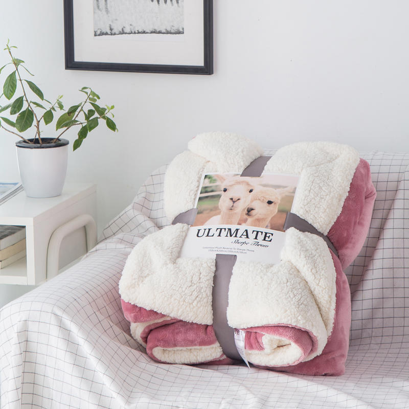 European and American trendy brand ins lamb plush blanket, crystal plush cover blanket, double layer blanket, coral plush four season blanket_voghion.com