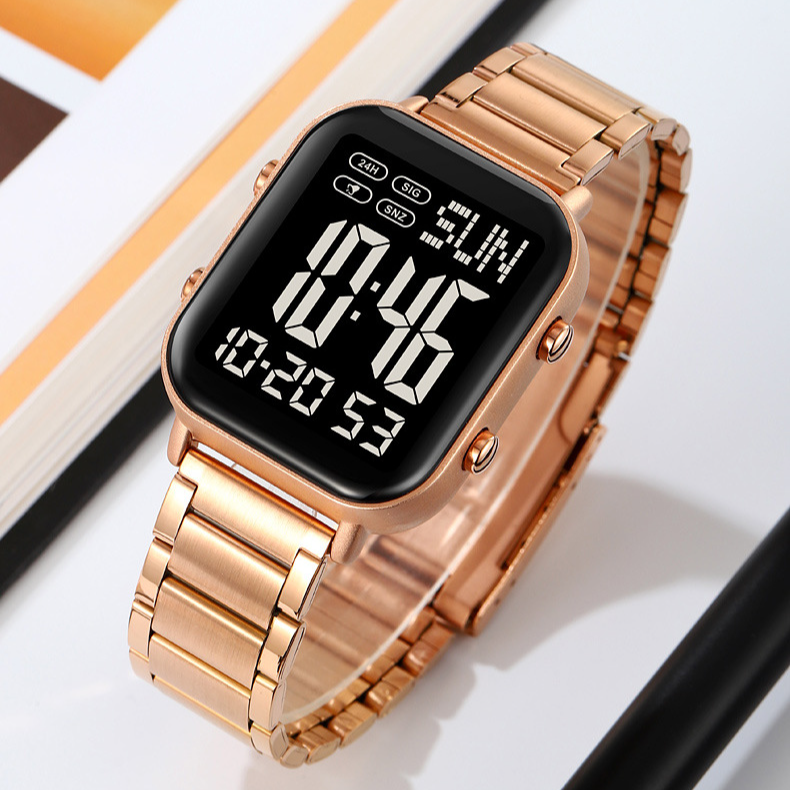 Watch Men's Trend Simple Youth Student Sports Waterproof Glow-in-the-dark Multi-functional Square Electronic Watch_voghion.com