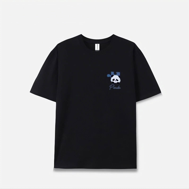 Lässige urbane Mode für Männer und Frauen T-Shirt mit Panda-Grafikdruck Übergroße, entspannte Passform 100 % Baumwolle Unisex Streetwear_voghion.com