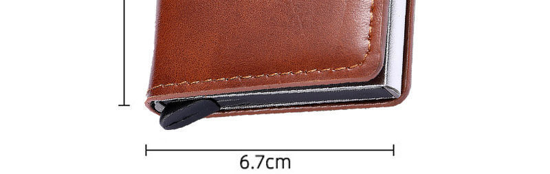 Porta carte Portafogli Rfid Shield Antifurto Spazzola Ultra-sottile Carta di credito Lega di alluminio Borsa per carte Portafoglio multi-carta da uomo in metallo_voghion.com