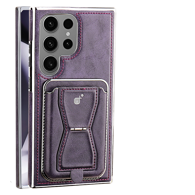 Phone Case & Covers Electroplated Leather Magnetic Card Holder Holder Suitable For Samsung S24ultra Mobile Phone Case S23 Business Leather Case_voghion.com