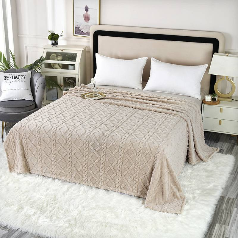 Taf Fleece Dobbeltsidet Tæppe Ultrablødt Flannel Tæppe Til Sofalurer Airconditionerede Rum Vendbart Hyggeligt Tæppe Helårs_voghion.com