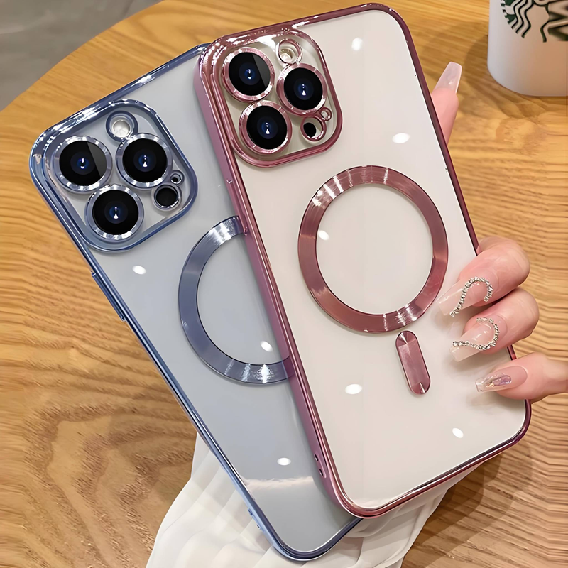 Transparent pläterad TPU-telefonskal för iPhone 12 13 Pro-fodral för iPhone 14 Plus 13 12 11 Pro Max Xs XR-skal mjukt silikonfodral_voghion.com
