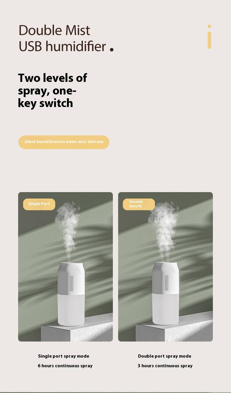 Dual-Nebel-Luftbefeuchter mit USB- und Autostromversorgung, tragbarer Mini-Luftreiniger für Zuhause und unterwegs, Nachtlicht- und Aromatherapie-Funktion_voghion.com