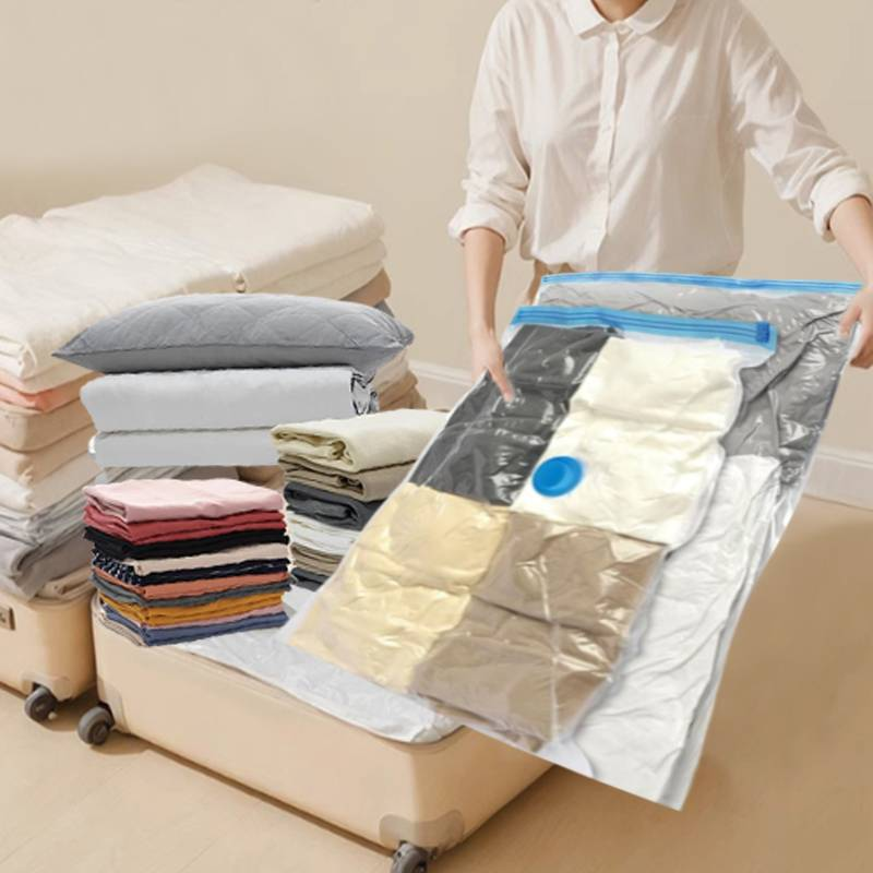 20 sacchetti sottovuoto con pompa manuale, compressione salva spazio, sigilla sottovuoto vestiti, bagagli, coperte, cuscini, biancheria da letto, blu_voghion.com