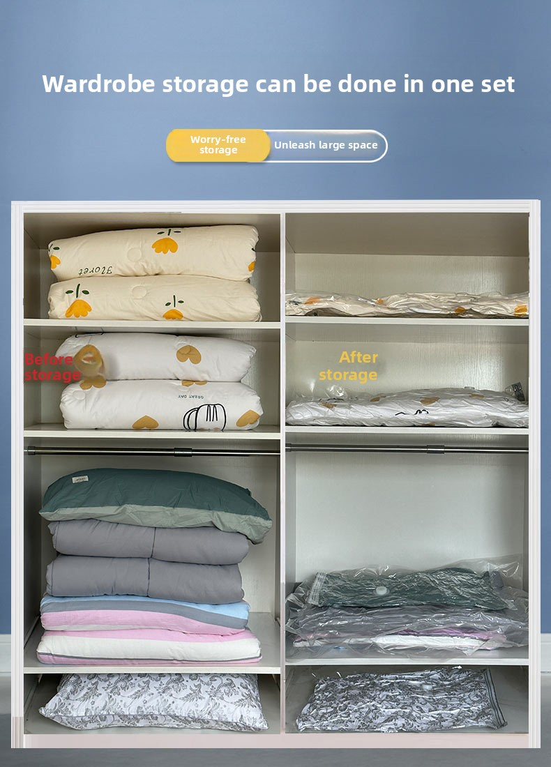 Vacuum Storage Bags – Space-Saving Compression Bags For Clothes, Blankets & Bedding, 4 Sizes (Small/Medium/Large/X-Large), Durable PA+PE Material_voghion.com