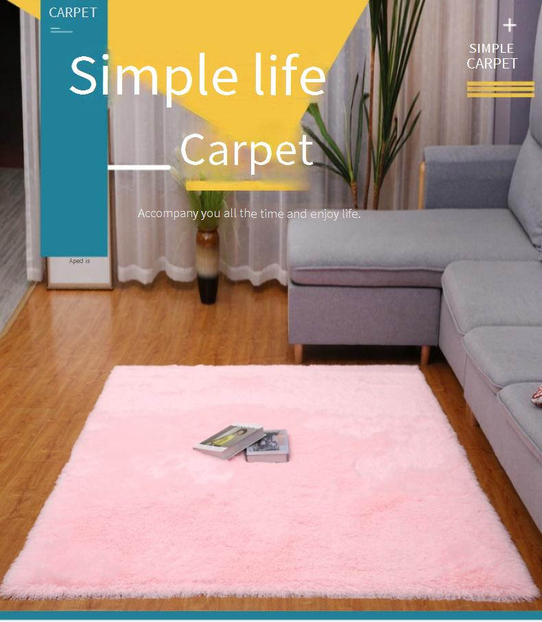 Plüschiger, rechteckiger Samtteppich – weicher, langfloriger Teppich für Wohnzimmer, Nachttisch, Sofa und Yoga – maschinenwaschbar – modern, minimalistisch (40 x 60_voghion.com