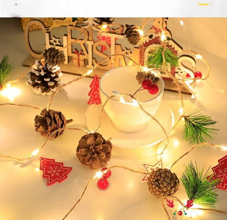 Lucine LED a forma di pigna all'ingrosso con filo di rame, luci decorative natalizie per la casa, opzioni bianco caldo e multicolore"_voghion.com