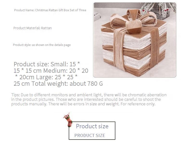 Ensemble de 3 décorations de Noël en tissu avec lumières LED - Décoration de Noël élégante de style européen pour sapin, fenêtre et table_voghion.com