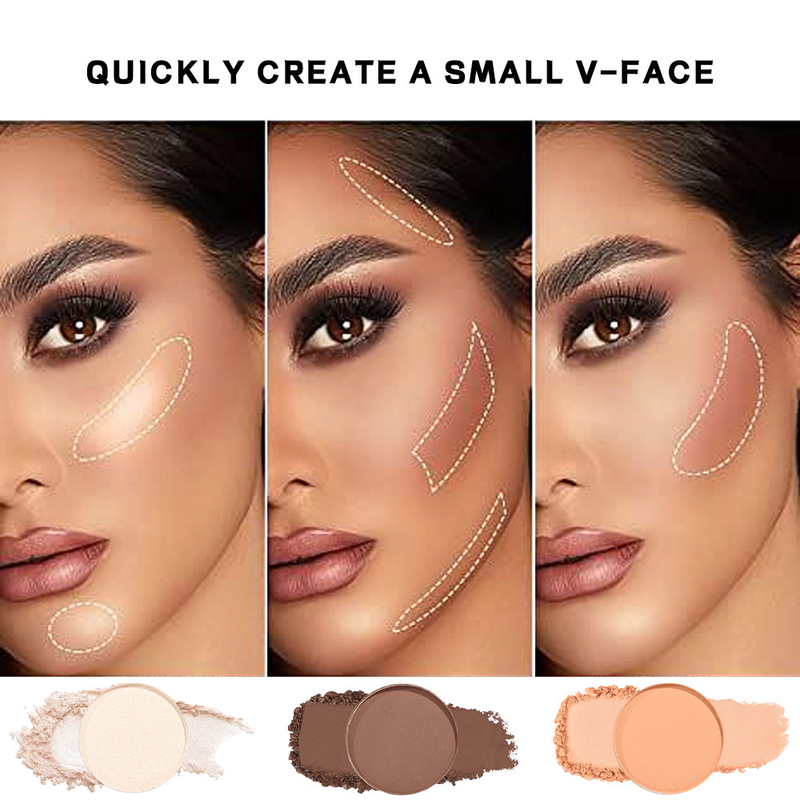 Bronceadores e iluminadores Belleza Maquillaje Rostro Iluminador natural Tridimensional Seis colores Contorno Larga duración Resistente al agua y al sudor_voghion.com