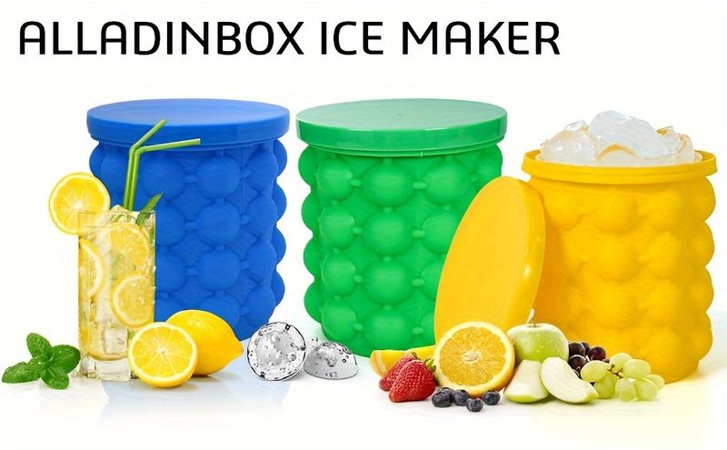 1 pezzo 2 in 1 secchielli per ghiaccio in silicone e vassoi per cubetti per ristoranti e uso domestico, perfetti per bar, club, ristoranti e uso domestico_voghion.com
