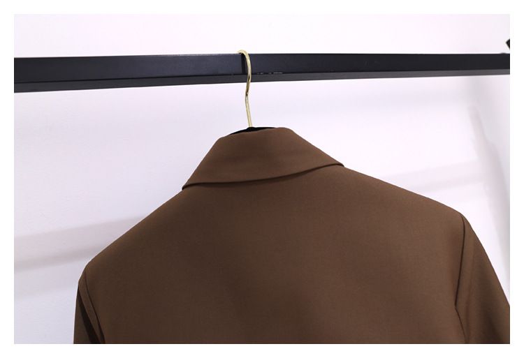 Giacca a Vento da Donna Primavera e Autunno Nuovo Top in Stile Coreano Chic Giacca da Abito Color Caffè per Donna Abito da Donna di Fascia Alta Primavera e Autunno_voghion.com