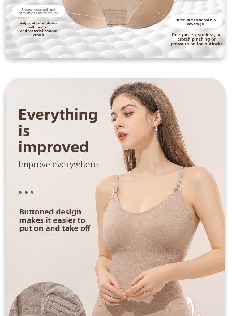 Gorset damski modelujący brzuch, modelujący pośladki po porodzie, bezszwowa bielizna modelująca, jednoczęściowy, modelujący brzuch_voghion.com
