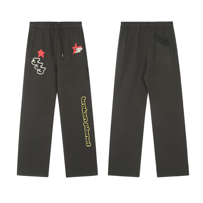 American High Street Letter Foam Print Zipper Sweatshirt Casual Pants_voghion.com