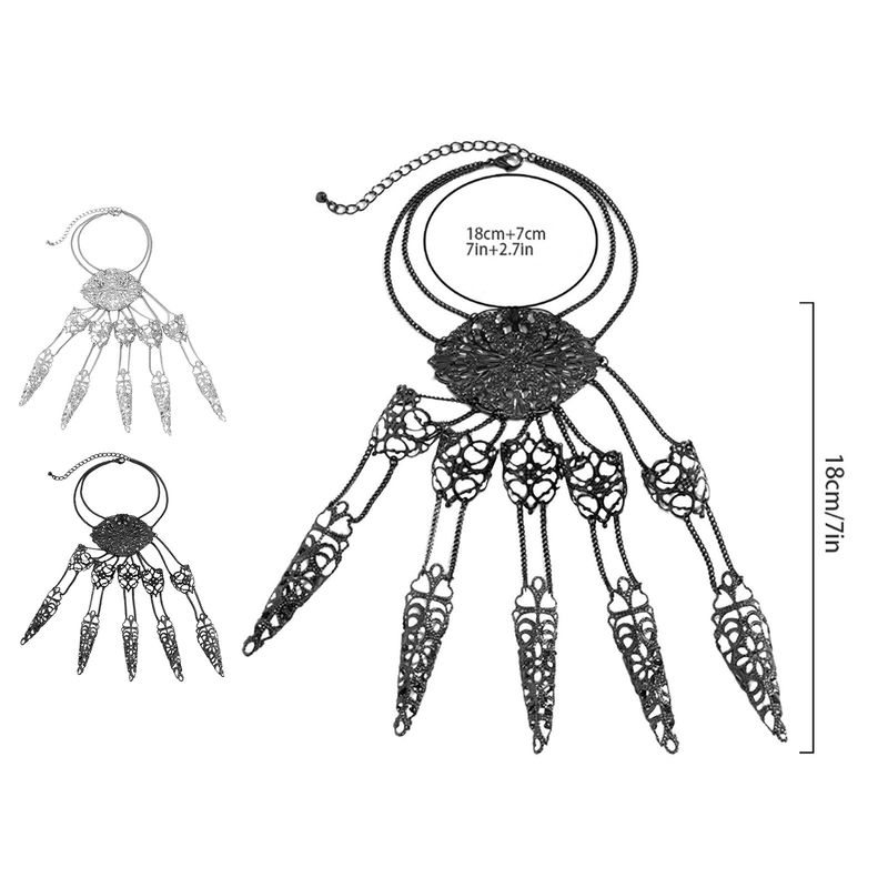 Gioielli da donna Gioielli in oro e argento Gioielli in metallo Galvanotecnica Gioielli da uomo Punk Gotico Esagerati Guanti Bracciale Halloween Nappa affusolata Unghie_voghion.com