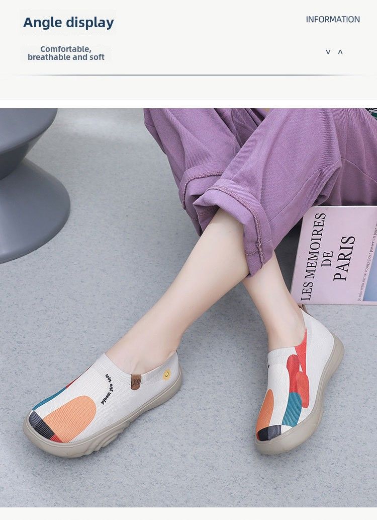 Neue Damenschuhe aus altem Peking-Stoff, trendige, bemalte Freizeitschuhe, weiche Sohle, weiche Oberfläche, fliegendes Weben, dicke Sohle, einpedalige Einzelschuhe_voghion.com