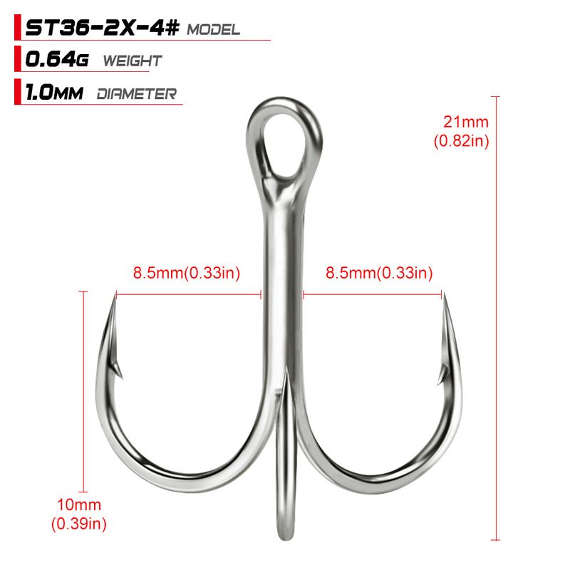 Lure Treble Bright Tin Fish With Barbs Triple Anchor Double Reinforced High Carbon Steel Bait Hook Fishing Gear_voghion.com