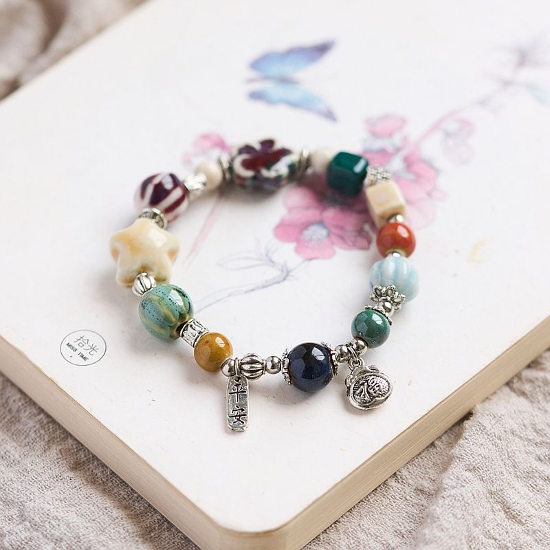 Jingdezhen Ceramic Bracelet National Style Gift Hand-woven A Wisp Of Porcelain Set Small Fresh Girls Versatile New Chinese Style_voghion.com