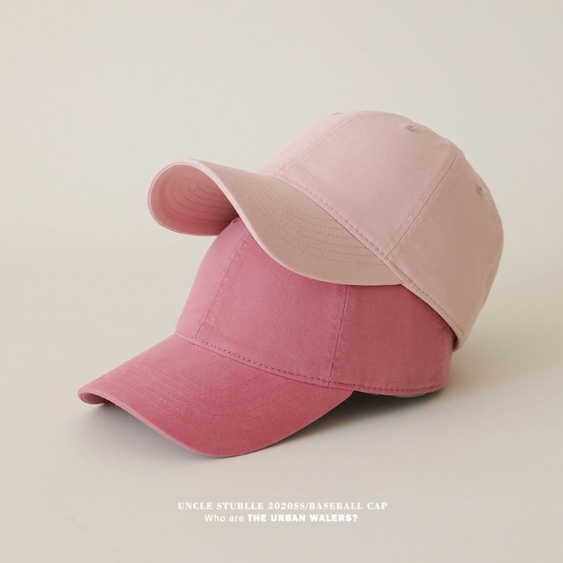 Gorra de béisbol de algodón puro con diseño de pico de pato: diseño ensanchado y profundo para rostro pequeño, gorra unisex ligera de color sólido para hombre y mujer._voghion.com