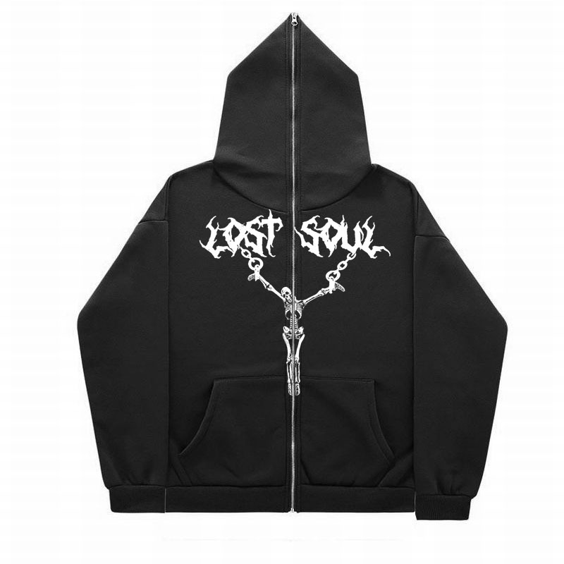 2023 Full Face Zipper American Y2K Style Skull Iron Rope Print Hoodie Jacket_voghion.com
