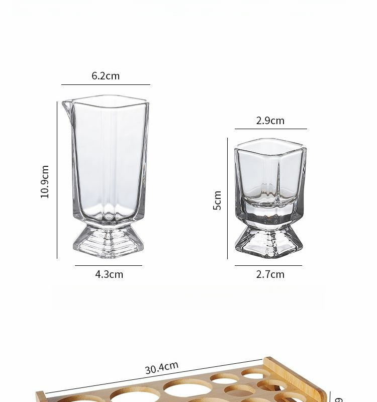 White Pyramid Thickened Divider Set Household Large Capacity One-Cup Special Small Wine Cup_voghion.com
