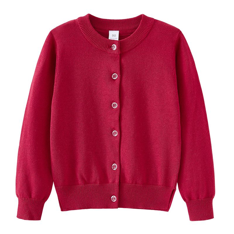 Kinder-Strickjacke – 100 % Baumwolle, langärmeliger Unisex-Pullover (90–160 cm, 6 Farben)_voghion.com
