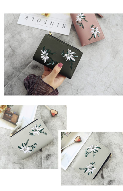 Neue Damen Geldbörsen Druck Blume Kurze Brieftasche Für Frau Reißverschluss Mini Geldbörse Damen Kleine Brieftasche Weibliche Leder Kartenhalter_voghion.com