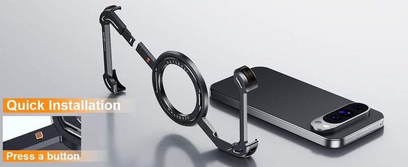 Applicable To Google Pixel 9/9Pro/9proXL Protective Case, Metal Hollow Magnetic Rotating Bracket Mobile Phone Case_voghion.com